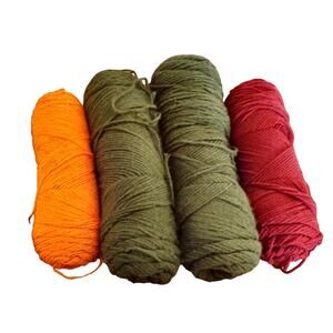 Yarn Destash Lot No Labels Worsted DK Weights Earthy Colors Orange Green